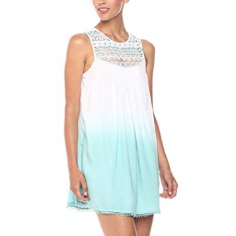 En Creme Women's Aqua Ombre Sleeveless Dress